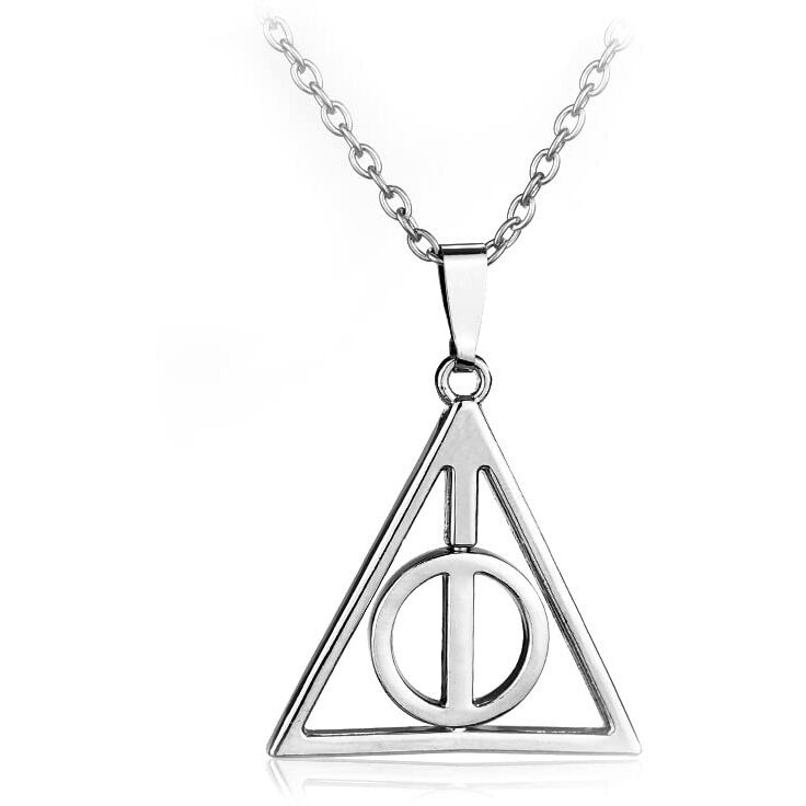 ZIBUYU Deathly Hallow Necklace for Men and Women Stylish Fashion Pendant for Boys, Girls Gift for Harry Potter Fans, Rotatable Design Halloween Costume Accessory