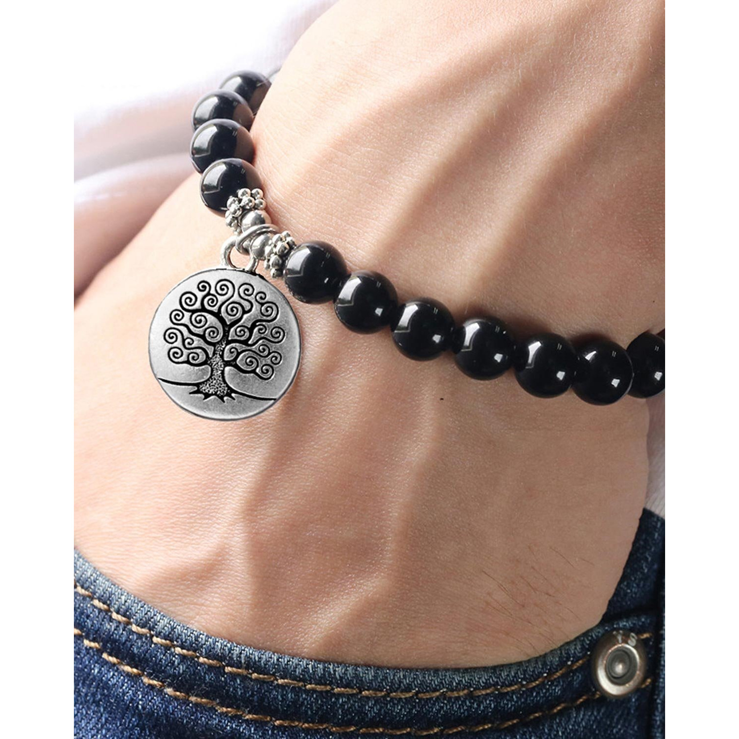 Young & Forever Dvine Wealth Prosperity Peace Good Luck Tree Of Life 7 Chakras Unisex bracelet B628