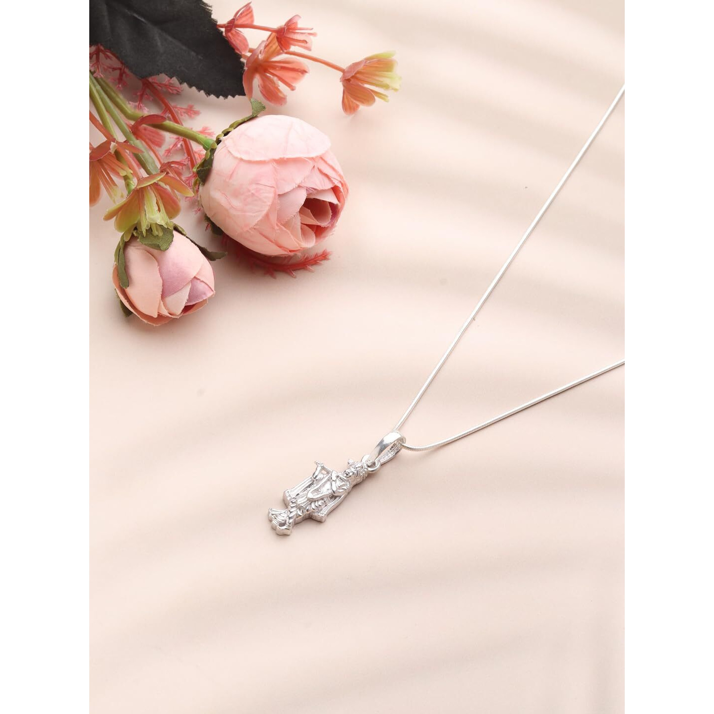 AKSHAT SAPPHIRE Sterling Silver (92.5% purity) God Krishna (Big Size) Pendant for Men & Women Pure Silver Lord krishan (Big Size) Locket for Good Health & Wealth