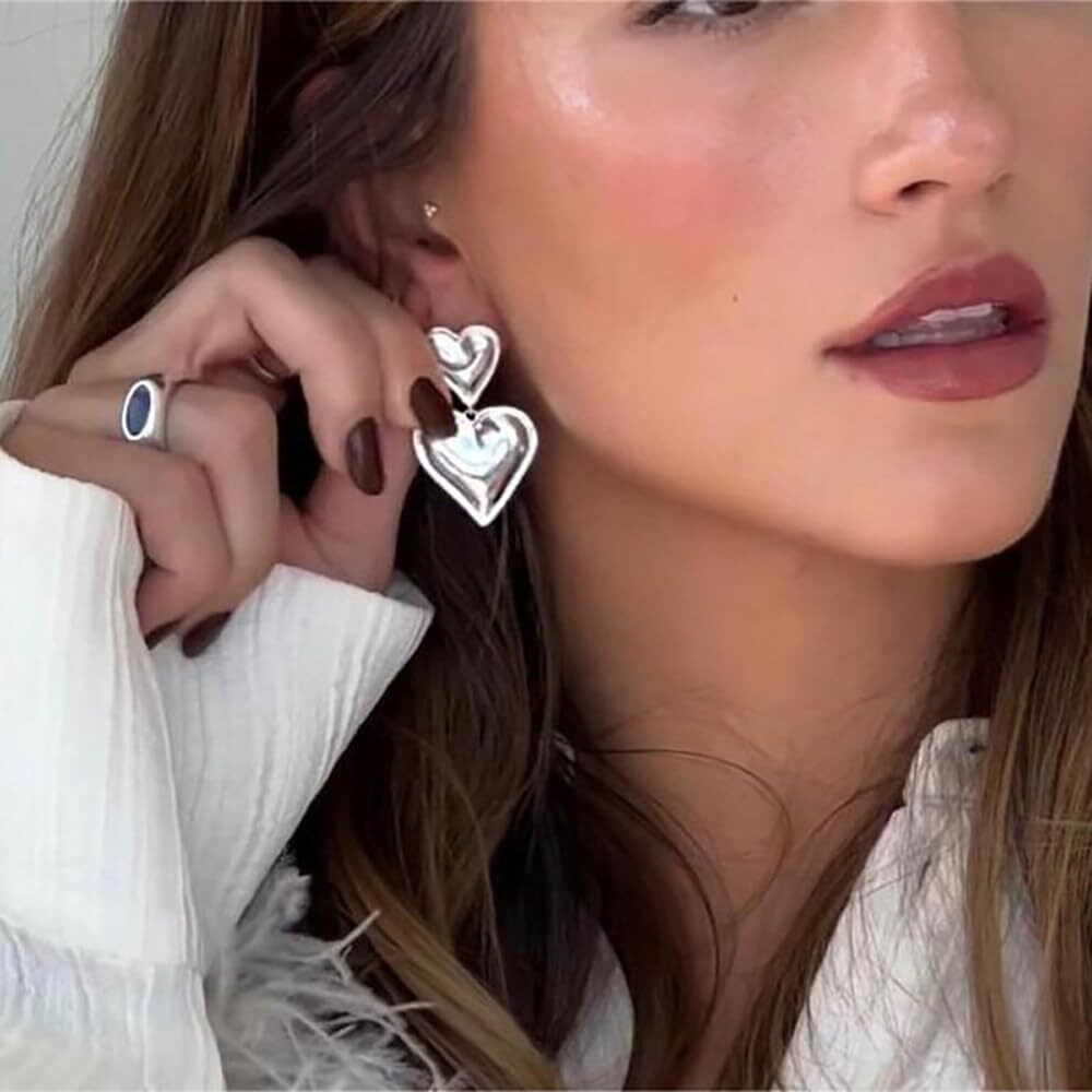 Shining Diva Fashion Latest Stylish Western Earrings for Women Girls (15841er) (Silver)