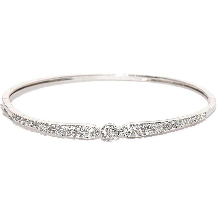 ZAVERI PEARLS Real Diamond Look Rhodium Plated Beautiful Bracelet ZPFK5565