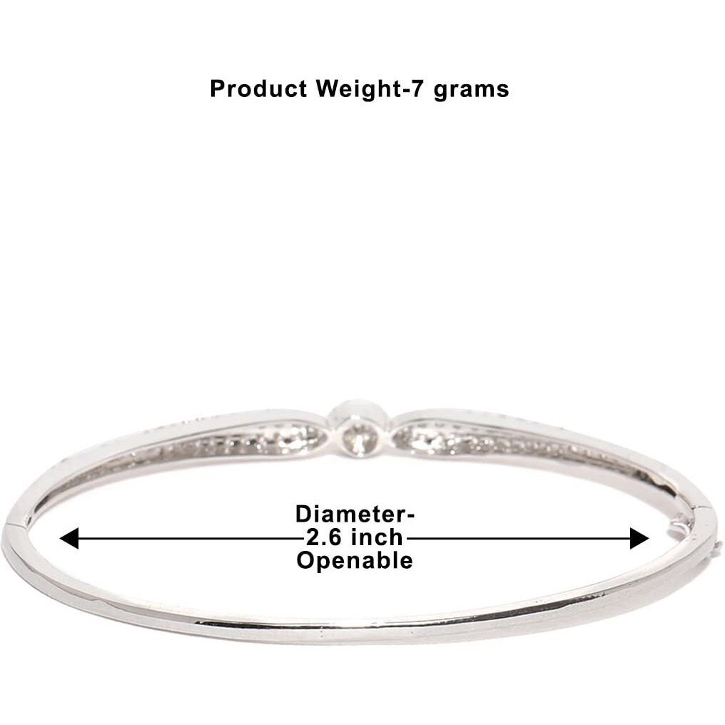 ZAVERI PEARLS Real Diamond Look Rhodium Plated Beautiful Bracelet ZPFK5565