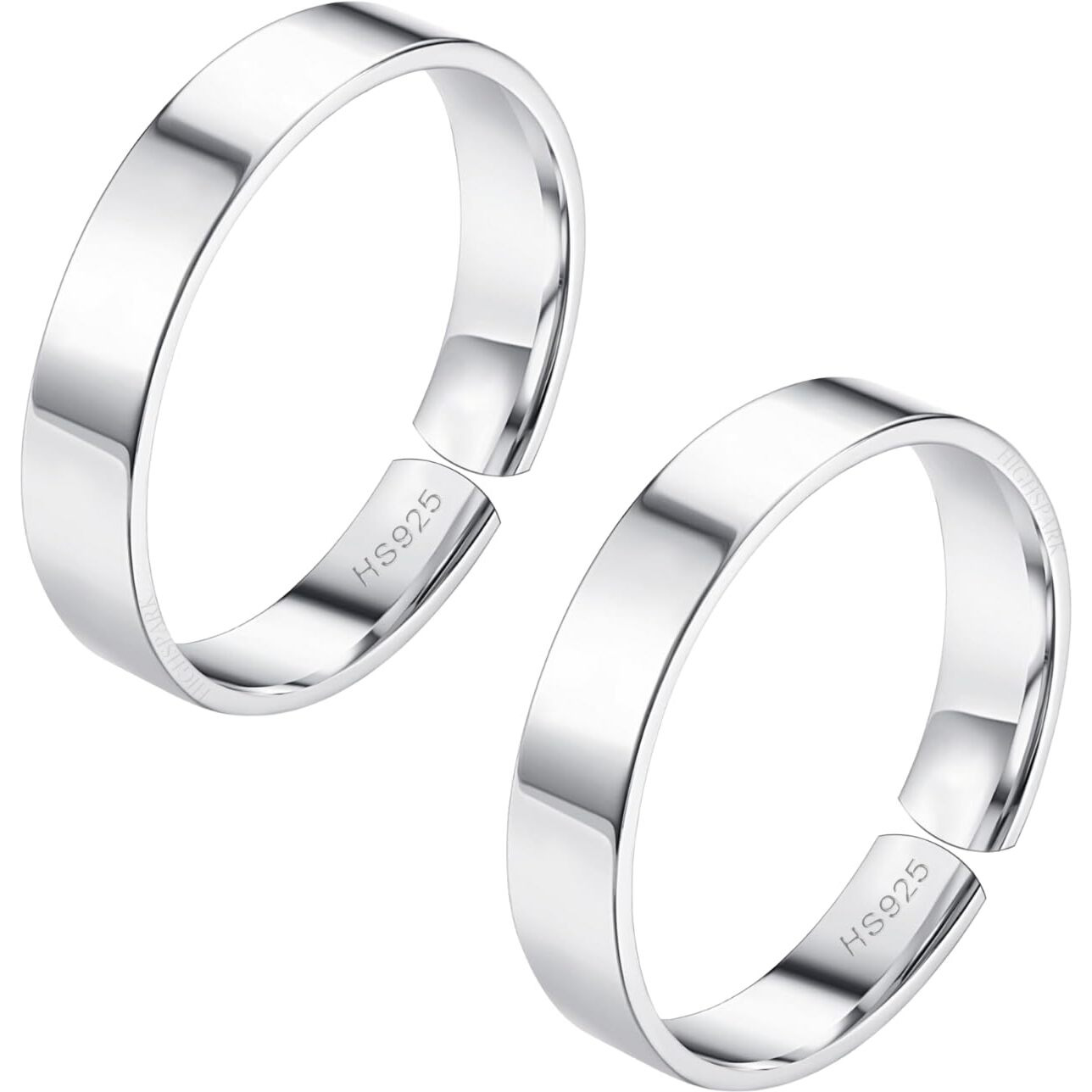 HighSpark Thick Silver Toe Rings for Women | 92.5 Sterling Silver Hypoallergenic Adjustable Toe Rings | Minimal & Elegant Designs - Thick 4mm - 1 Pair