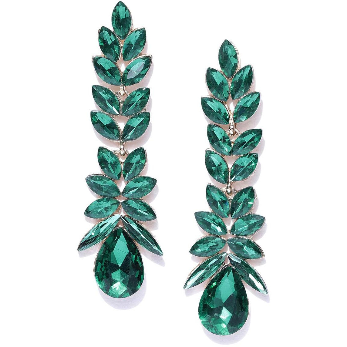 YouBella Jewellery Valentine Collection Earings Crystal Earrings for Girls and Women (Green)