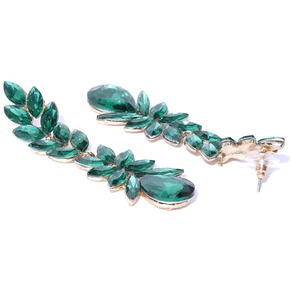 YouBella Jewellery Valentine Collection Earings Crystal Earrings for Girls and Women (Green)