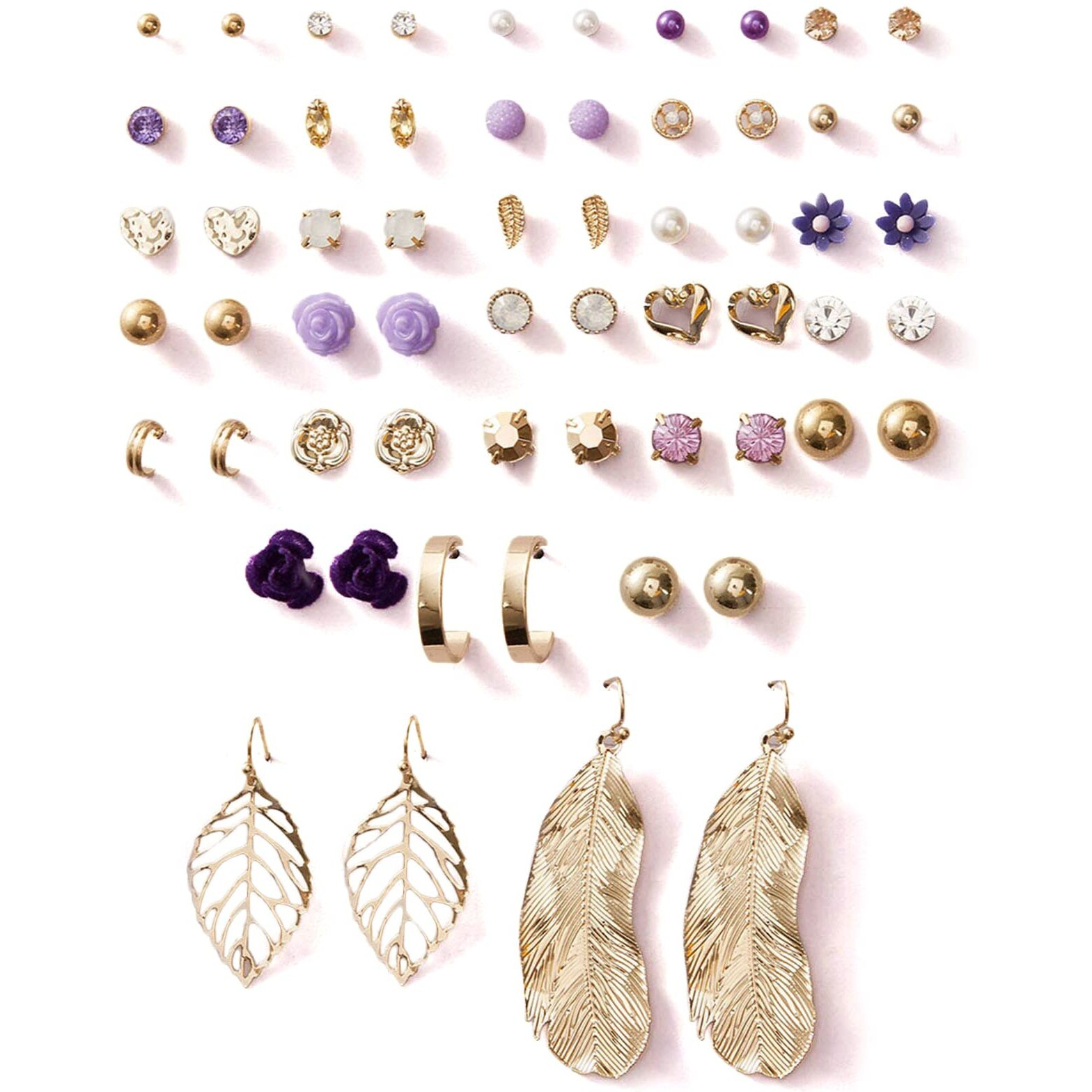 Shining Diva Fashion 30 Pairs Earrings Combo Set Latest Stylish Crystal Pearl Earrings for Women and Girls (rrsd14856er)