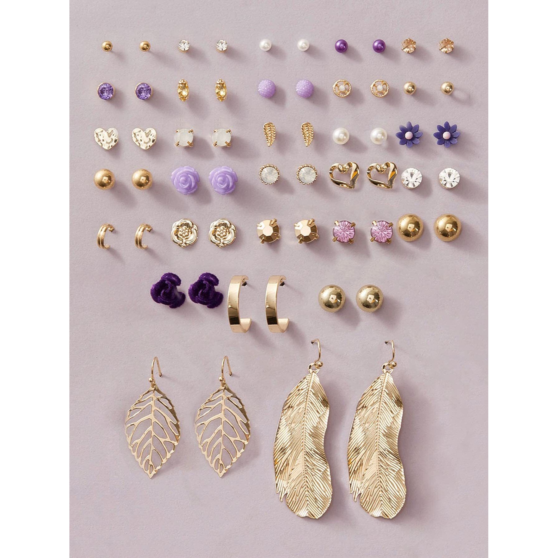 Shining Diva Fashion 30 Pairs Earrings Combo Set Latest Stylish Crystal Pearl Earrings for Women and Girls (rrsd14856er)