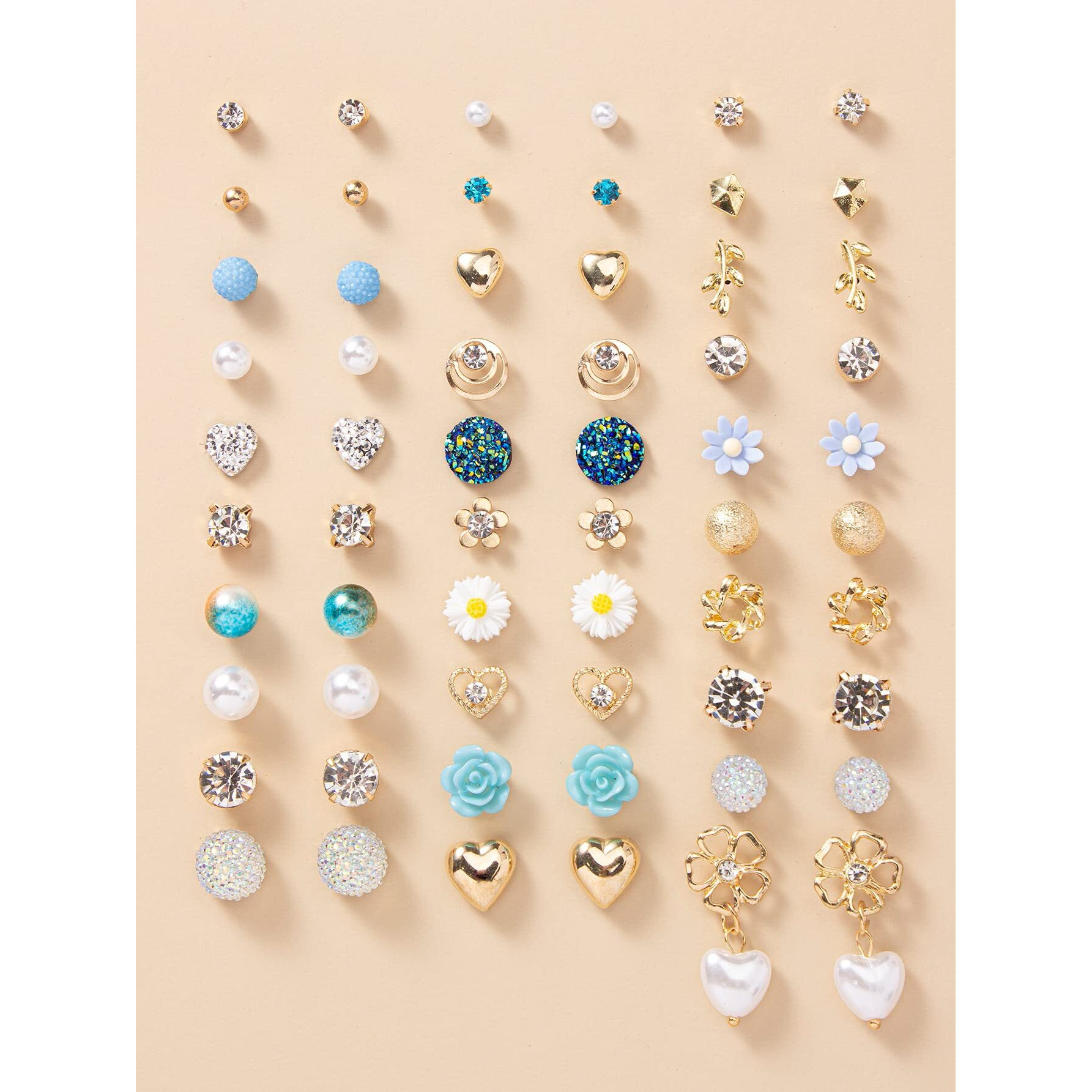 Shining Diva Fashion 30 Pairs Earrings Combo Set Latest Stylish Crystal Pearl Earrings for Women and Girls (rrsd14777er)