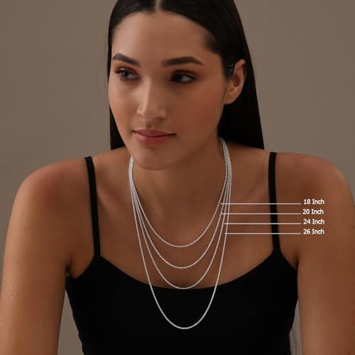 Amazon Brand - Nora Nico Womens 925 Sterling Silver BIS Hallmarked Italian Diamond-Cut Braided Rope Chain Necklace 18 Inches