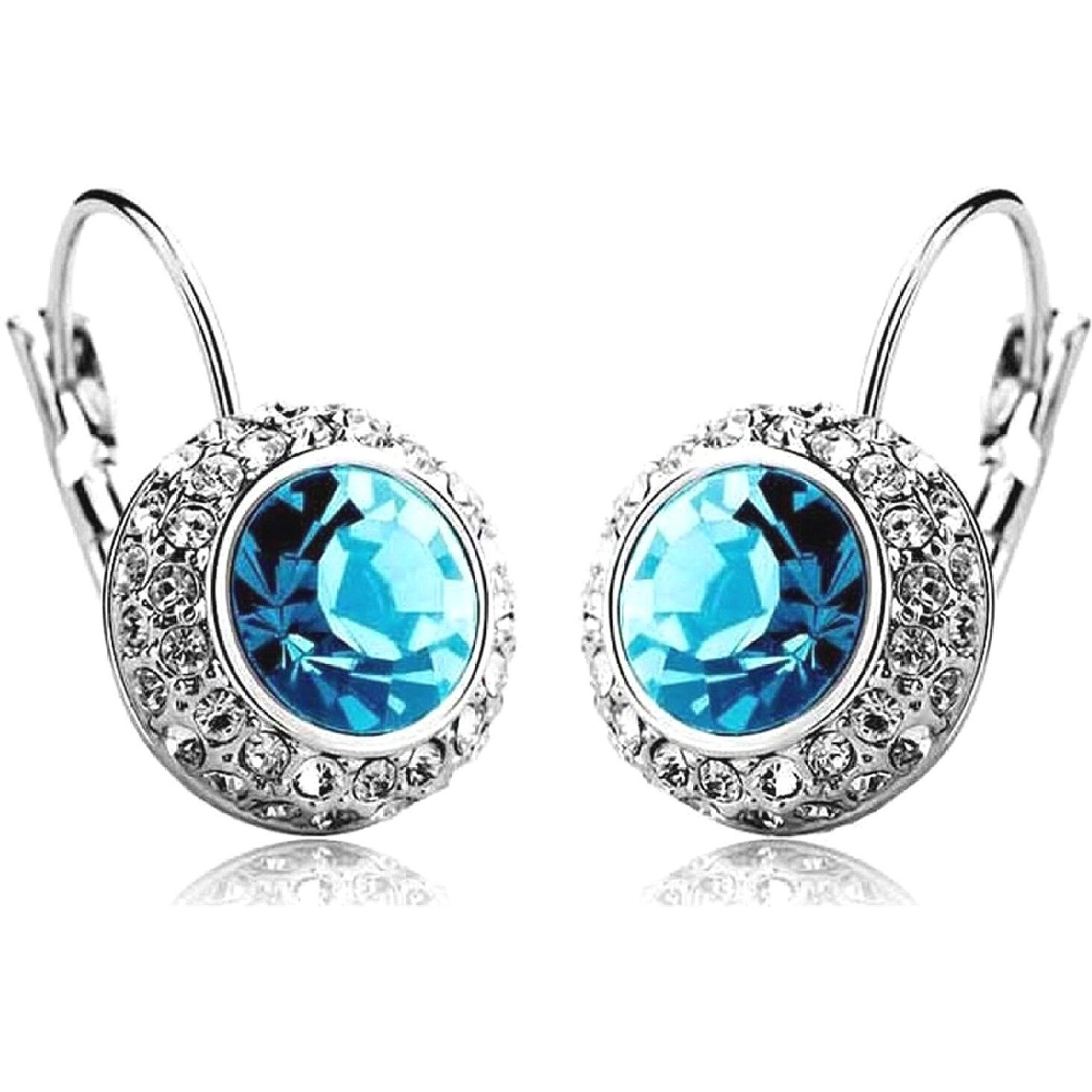 Shining Diva Blue Platinum Plated Crystal Clip-On Earrings For Women/Girls (SDF5951er)