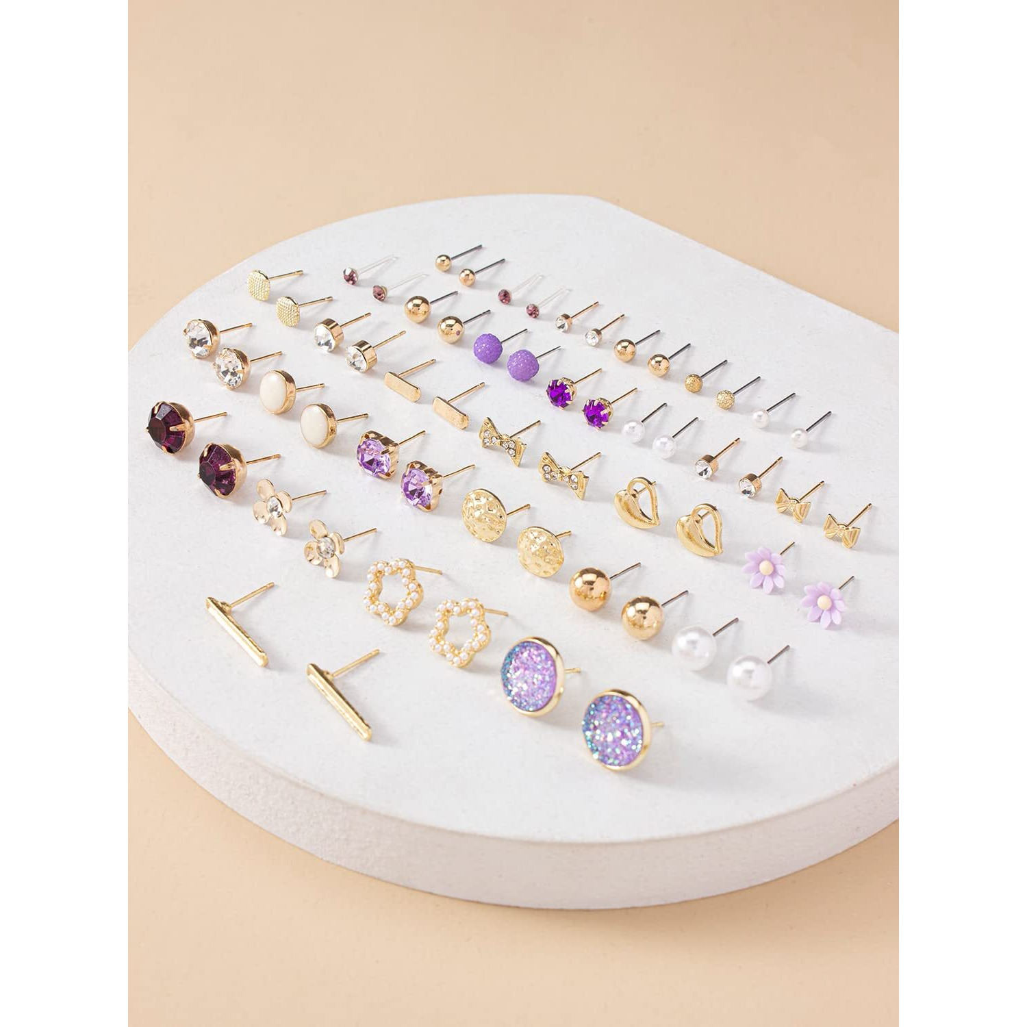 Shining Diva Fashion 30 Pairs Earrings Combo Set Latest Stylish Crystal Pearl Earrings for Women and Girls (rrsd14774er)