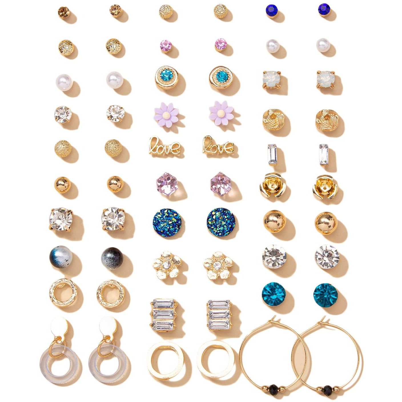 Shining Diva Fashion 30 Pairs Earrings Combo Set Latest Stylish Crystal Pearl Earrings for Women and Girls (rrsd14776er)