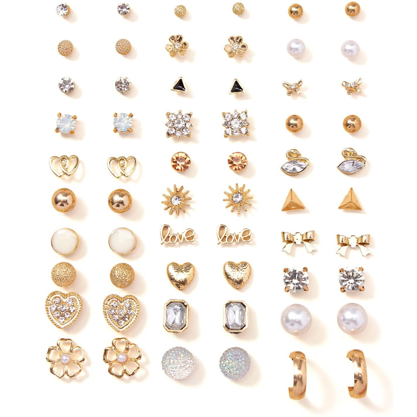 Shining Diva Fashion 30 Pairs Earrings Combo Set Latest Stylish Crystal Pearl Earrings for Women and Girls (rrsd14784er)