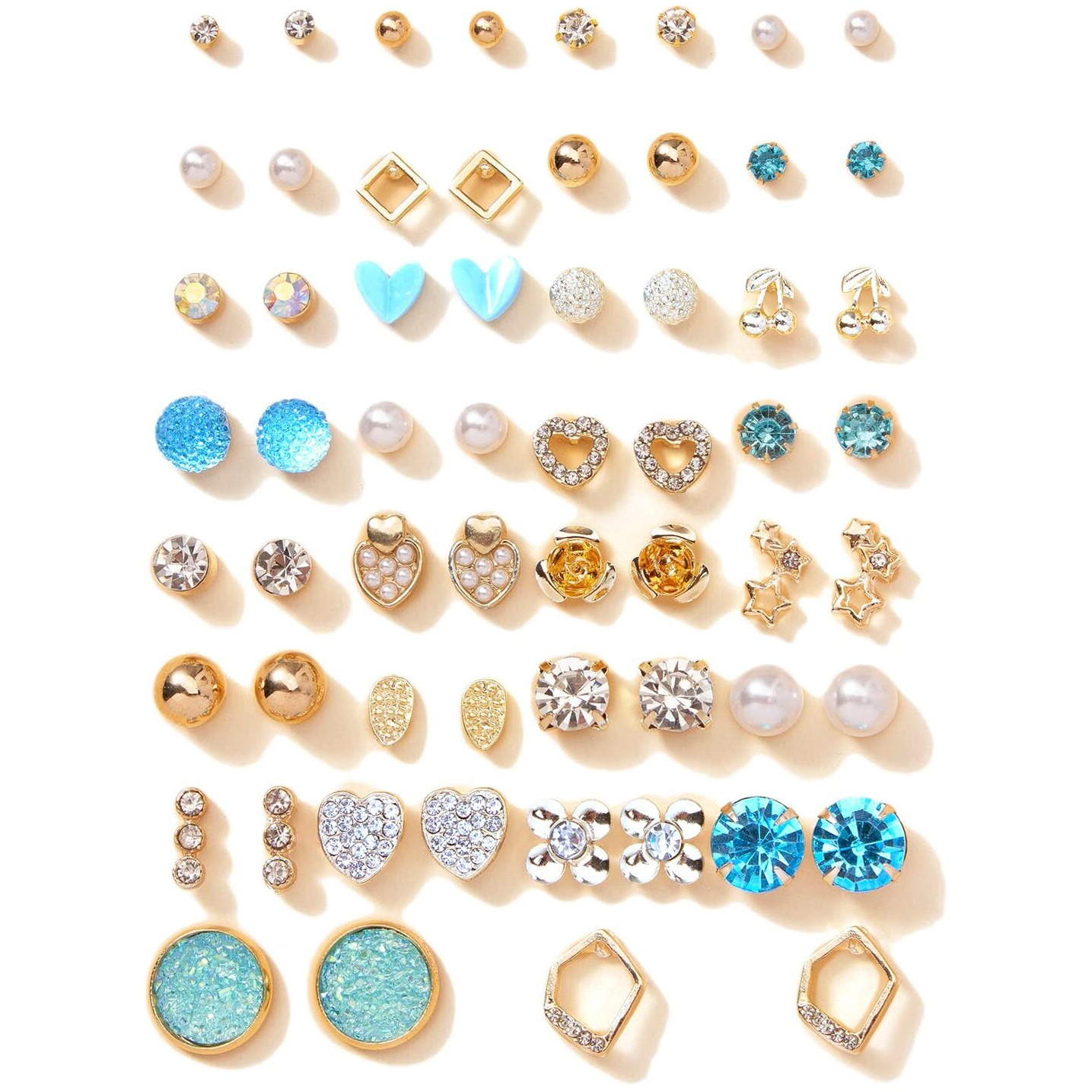 Shining Diva Fashion 30 Pairs Earrings Combo Set Latest Stylish Crystal Pearl Earrings for Women and Girls (rrsd14775er)