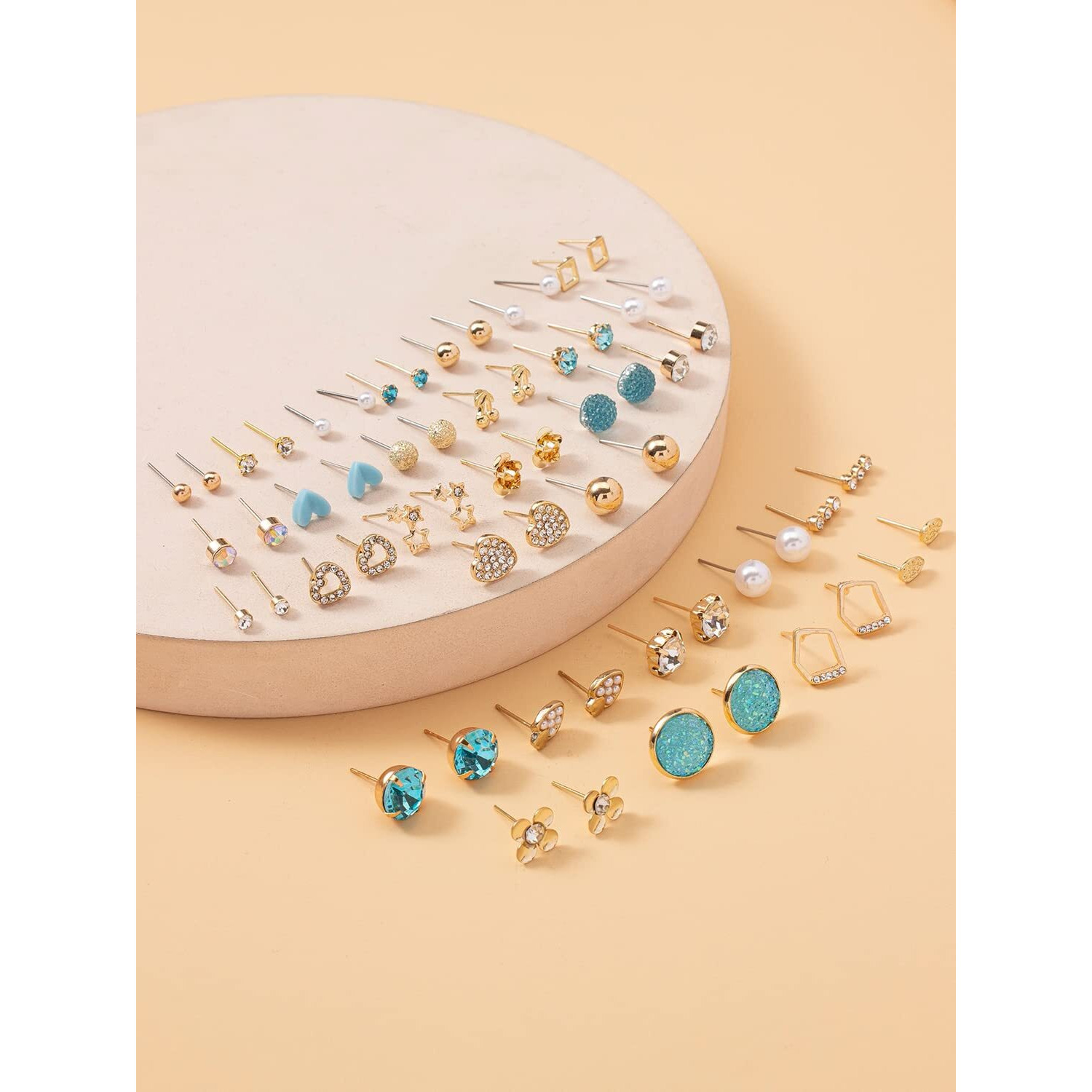 Shining Diva Fashion 30 Pairs Earrings Combo Set Latest Stylish Crystal Pearl Earrings for Women and Girls (rrsd14775er)