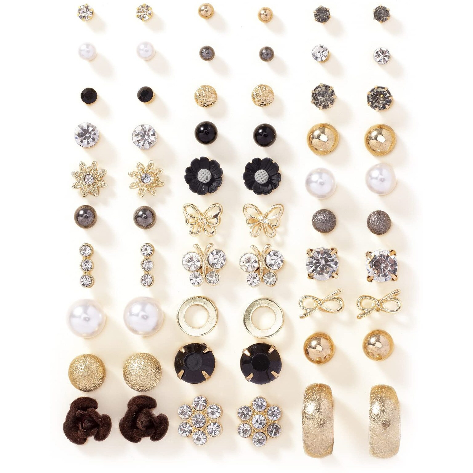 Shining Diva Fashion 30 Pairs Earrings Combo Set Latest Stylish Crystal Pearl Earrings for Women and Girls (rrsd14778er)