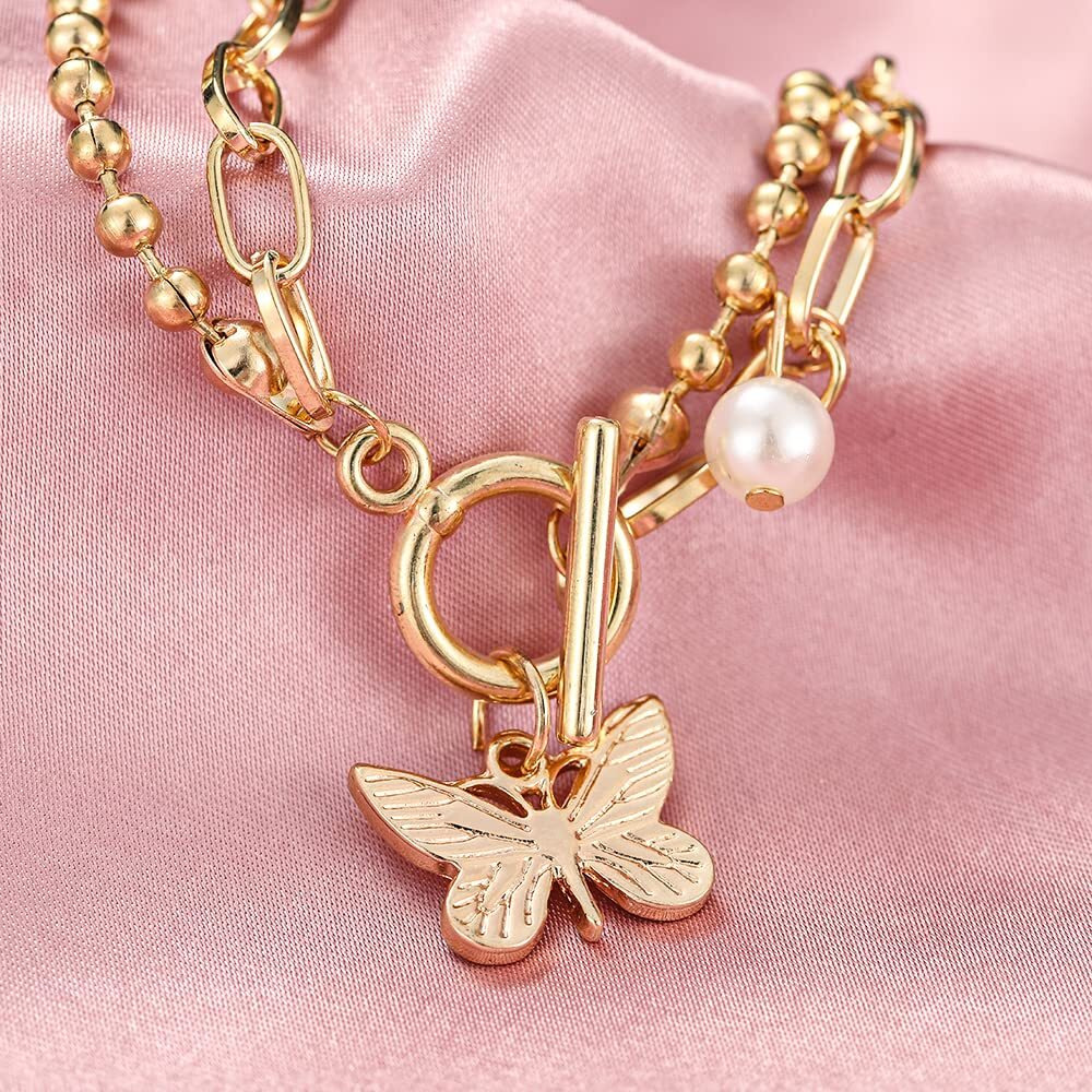 Shining Diva Fashion Latest Stylish Gold Plated Charm Bracelet for Women and Girls (14661b)