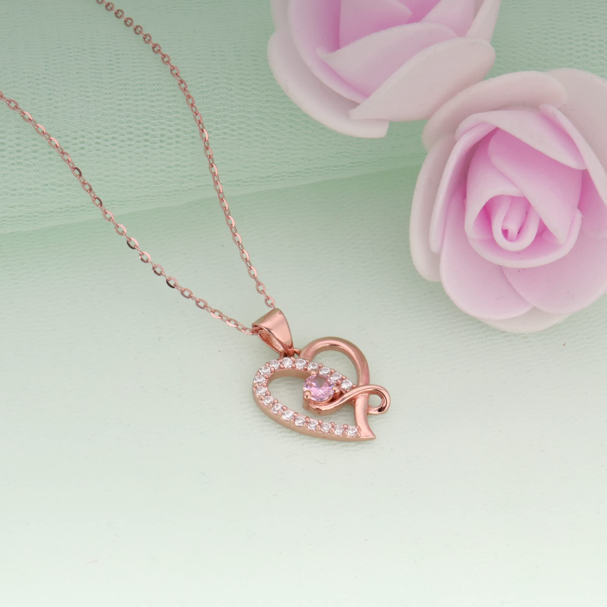GIVA 925 Silver Rose Gold Music In My Heart Pendant|Gifts For Girlfriend,Rakshabandhan Gift For Sister Bhabhi,Gifts For Women&Girls|With Certificate Of Authenticity And 925 Stamp|6 Month Warranty*
