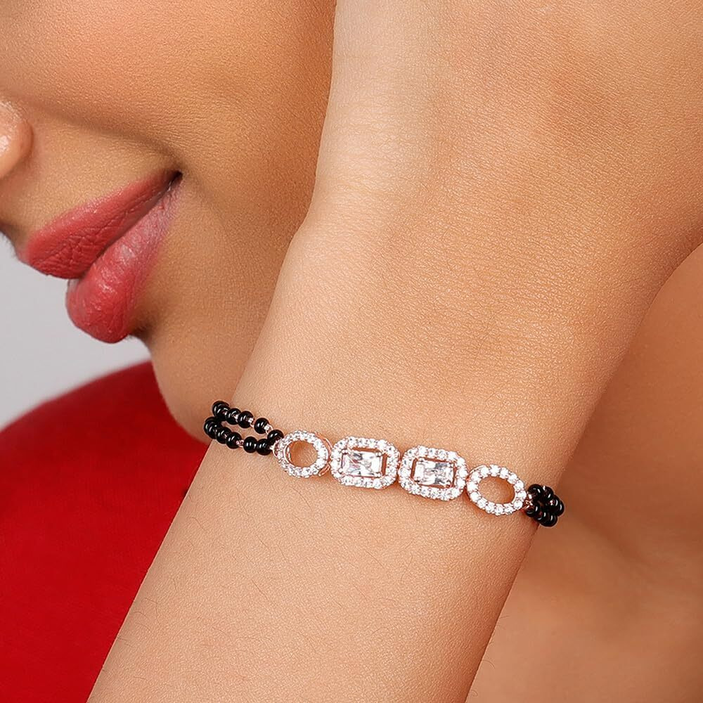 GIVA 925 Rose Gold Love In The Air Mangalsutra Bracelet,Adjustable|Rakhi Rakshabandhan Gift For Sister Bhabhi,Gifts For Women & Girls|With Certificate Of Authenticity And 925 Stamp|6 Month Warranty*