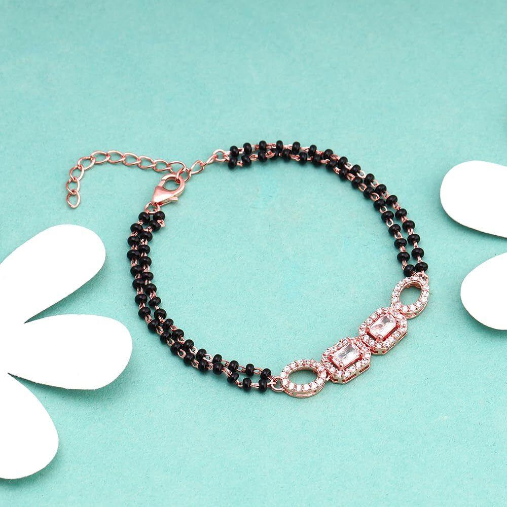 GIVA 925 Rose Gold Love In The Air Mangalsutra Bracelet,Adjustable|Rakhi Rakshabandhan Gift For Sister Bhabhi,Gifts For Women & Girls|With Certificate Of Authenticity And 925 Stamp|6 Month Warranty*