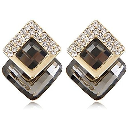 Shining Diva Fashion Italian Designer Collection Gold Plated Drop Earrings for Women (Grey)(9737er)