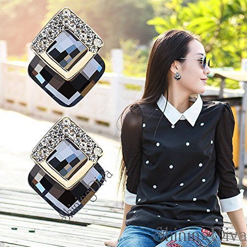 Shining Diva Fashion Italian Designer Collection Gold Plated Drop Earrings for Women (Grey)(9737er)