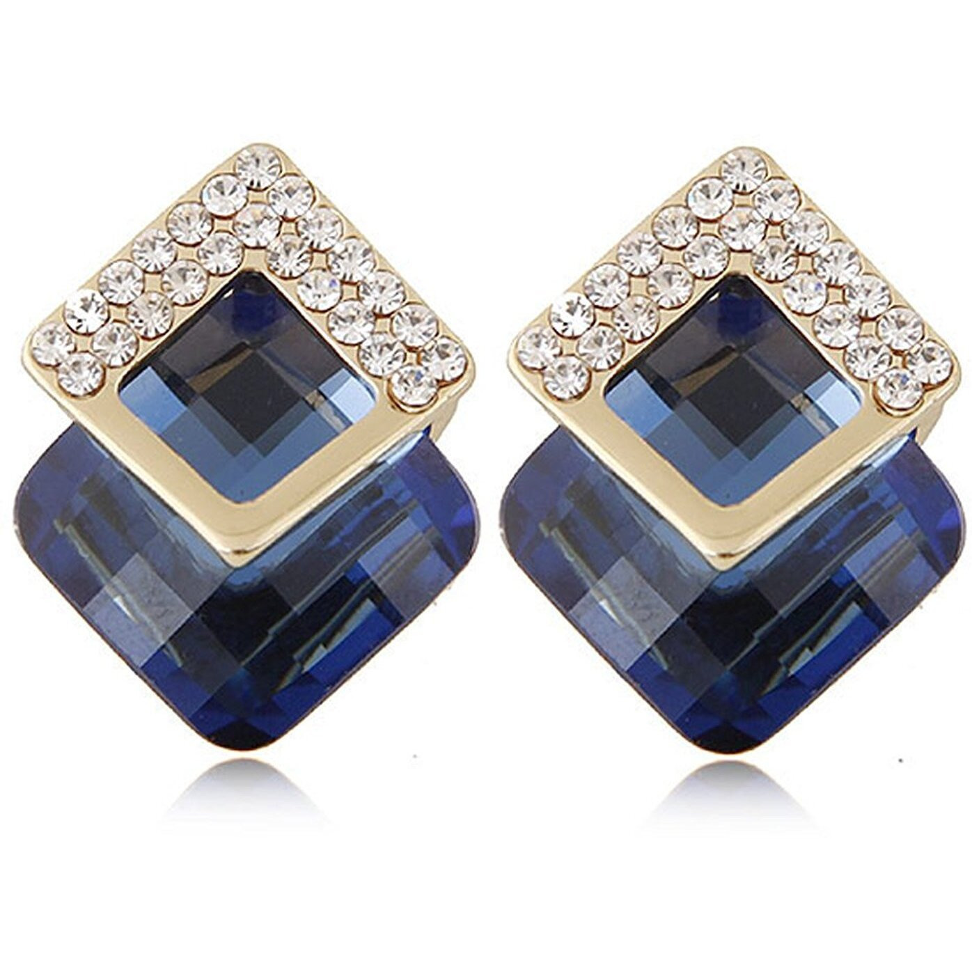 Shining Diva Fashion Latest Stylish Fancy Stud Tops Earrings for Women and Girls (Blue)(8777er)