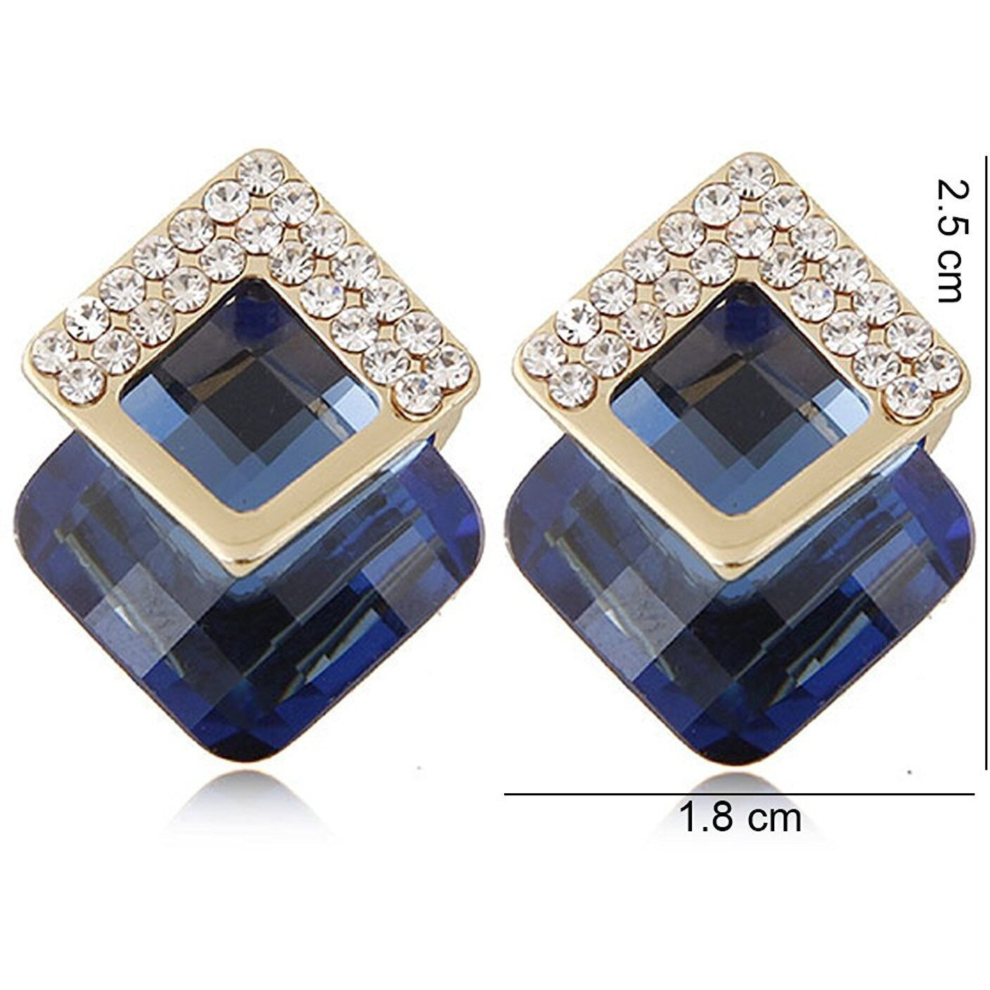 Shining Diva Fashion Latest Stylish Fancy Stud Tops Earrings for Women and Girls (Blue)(8777er)