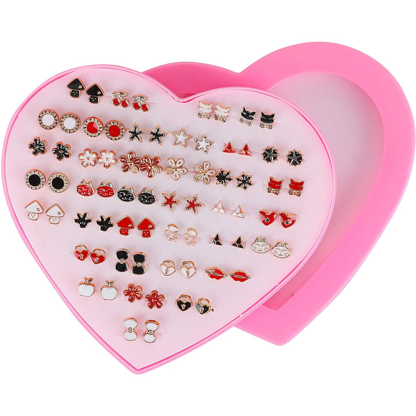 Shining Diva Fashion Multicolour Non Precious Metal Base Metal Pearl Stud Earrings for Women (36 Pair Combo Set) (12136er)