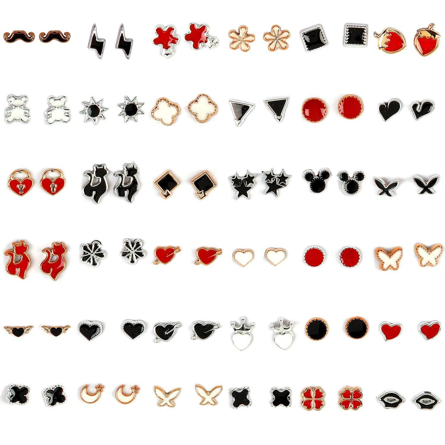 Shining Diva Fashion Latest 36 Pairs Combo Set Design Stud Earrings for Girls (Style11-multicolor) (sd12019er)