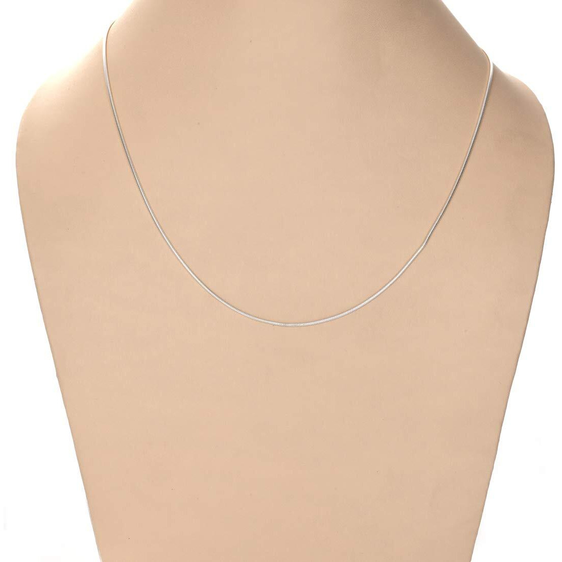 Clara Anti-Tarnish 92.5 Sterling Silver Silk Chain Necklace for Women (16 18 24 Inches)