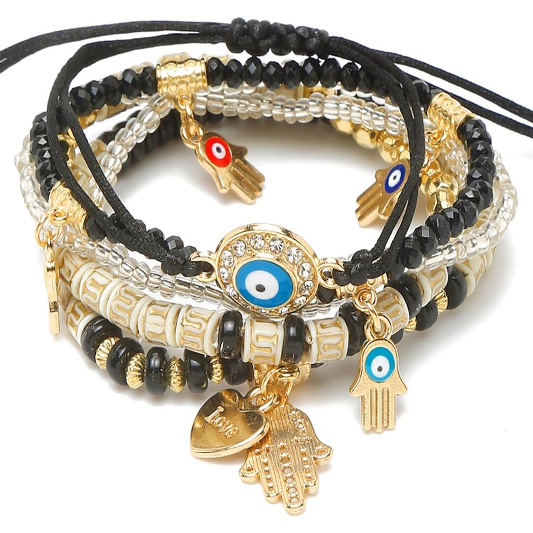 YouBella Jewellery for Women Evil Eye Bracelet for Girls and Women (Black)