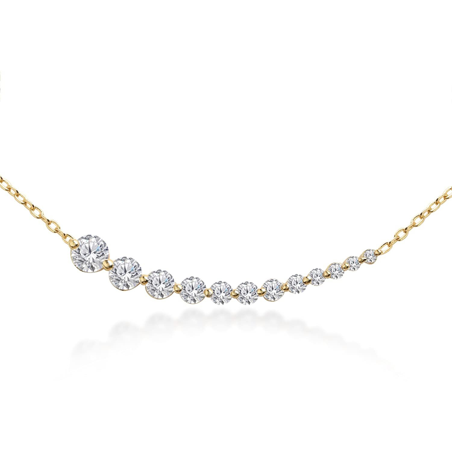 MINUTIAE Gold Plated Pendant Necklace With Round Cut Solitaire Austrian Cubic Zirconia Diamond For Women And Girls With Extendable Chain Fashion Jewelry