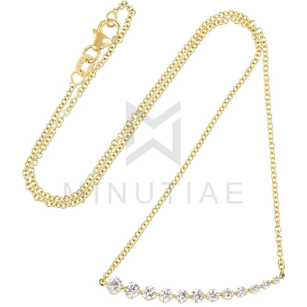 MINUTIAE Gold Plated Pendant Necklace With Round Cut Solitaire Austrian Cubic Zirconia Diamond For Women And Girls With Extendable Chain Fashion Jewelry