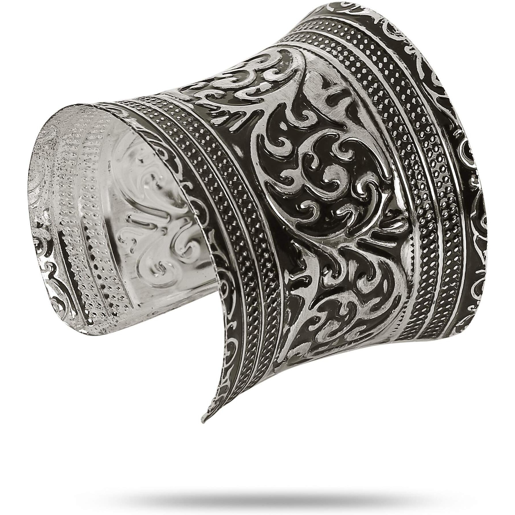 YouBella Jewellery Silver Plated Oxidised Cuff Bracelet Bangle for Women and Girls (Style 1)