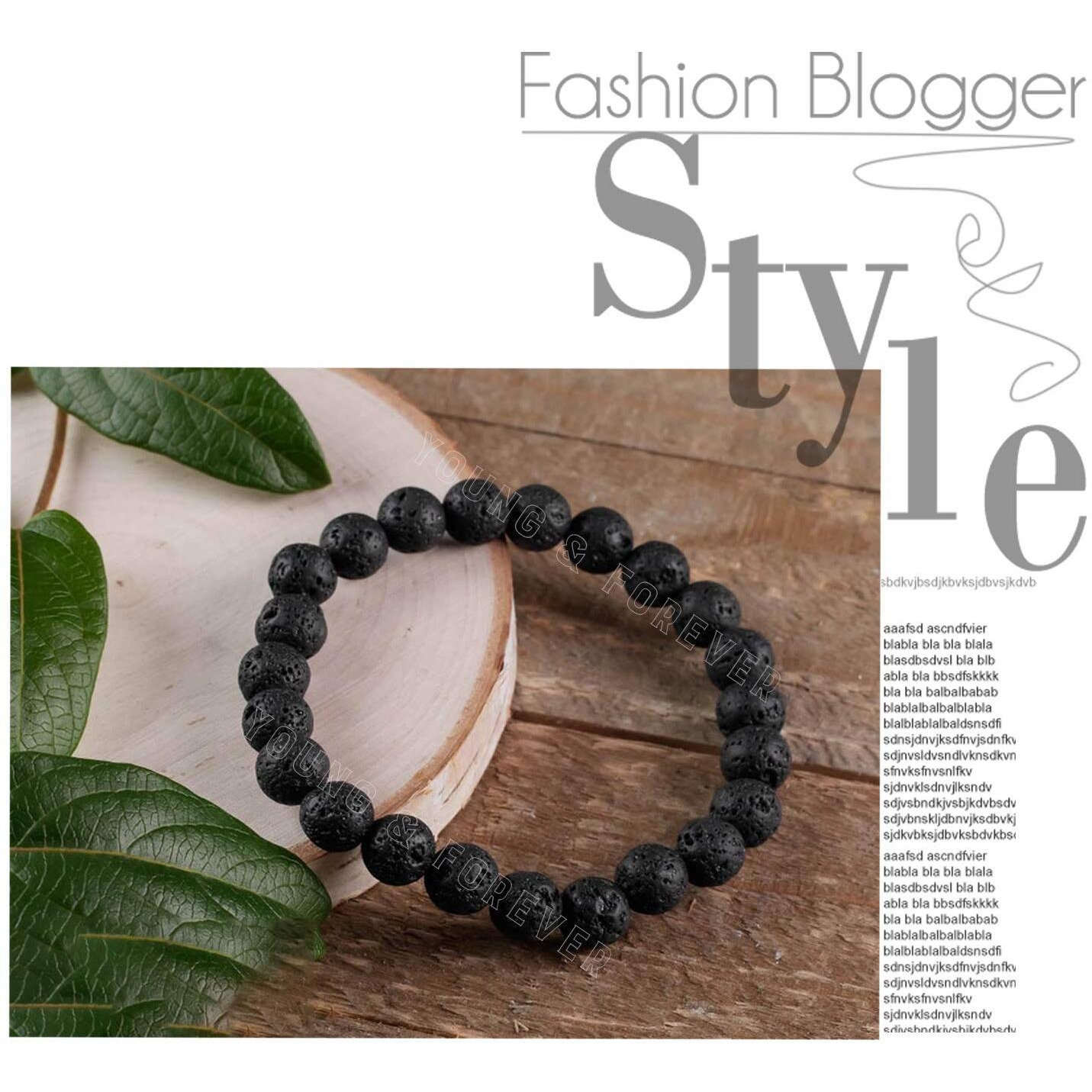 Young & Forever Gift Certified Reiki Crystal Semi Precious Gemstone Lava Rock Diffuser for Physical and Mental Strength Courage Healing Stone Stretch Bracelet for Men Women