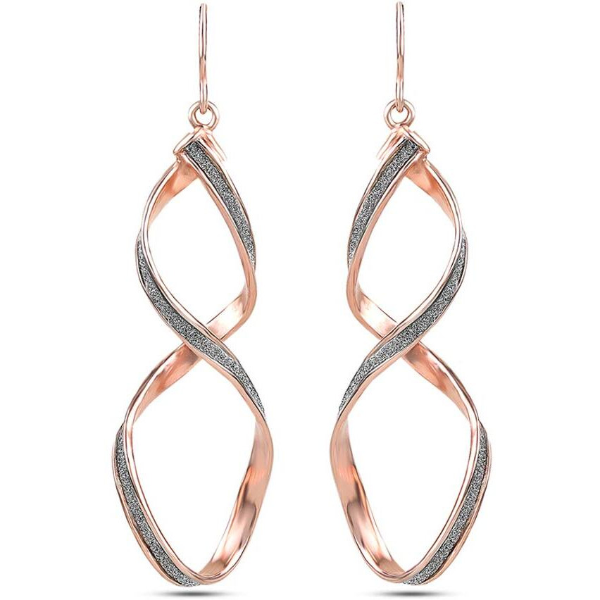 Amazon Brand - Nora Nico 925 Sterling Silver BIS Hallmarked Linear Drop Dangle Twisted Earrings for Women