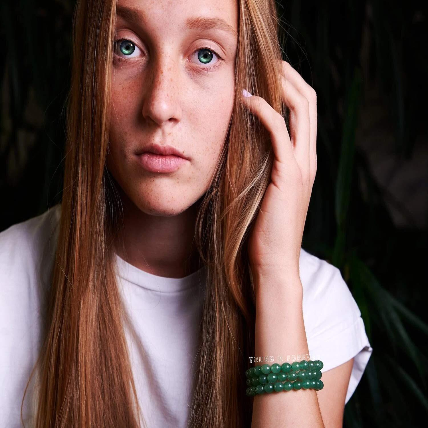 Young & Forever Gift Bracelet for Unisex Adult (Green)