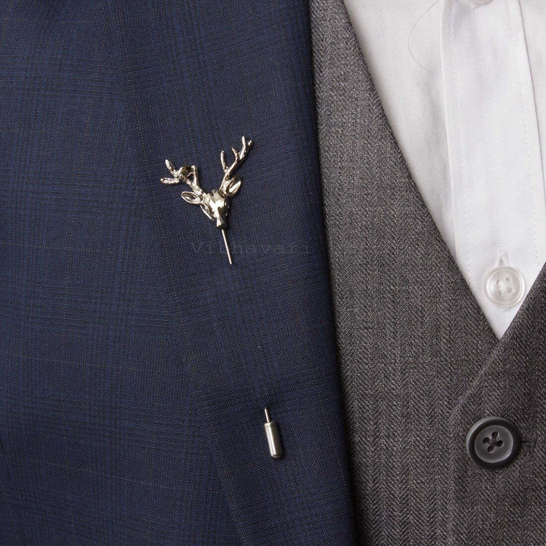 VIBHAVARI Gold Brooch Lapel Pin for Men, Combo Pack of 3