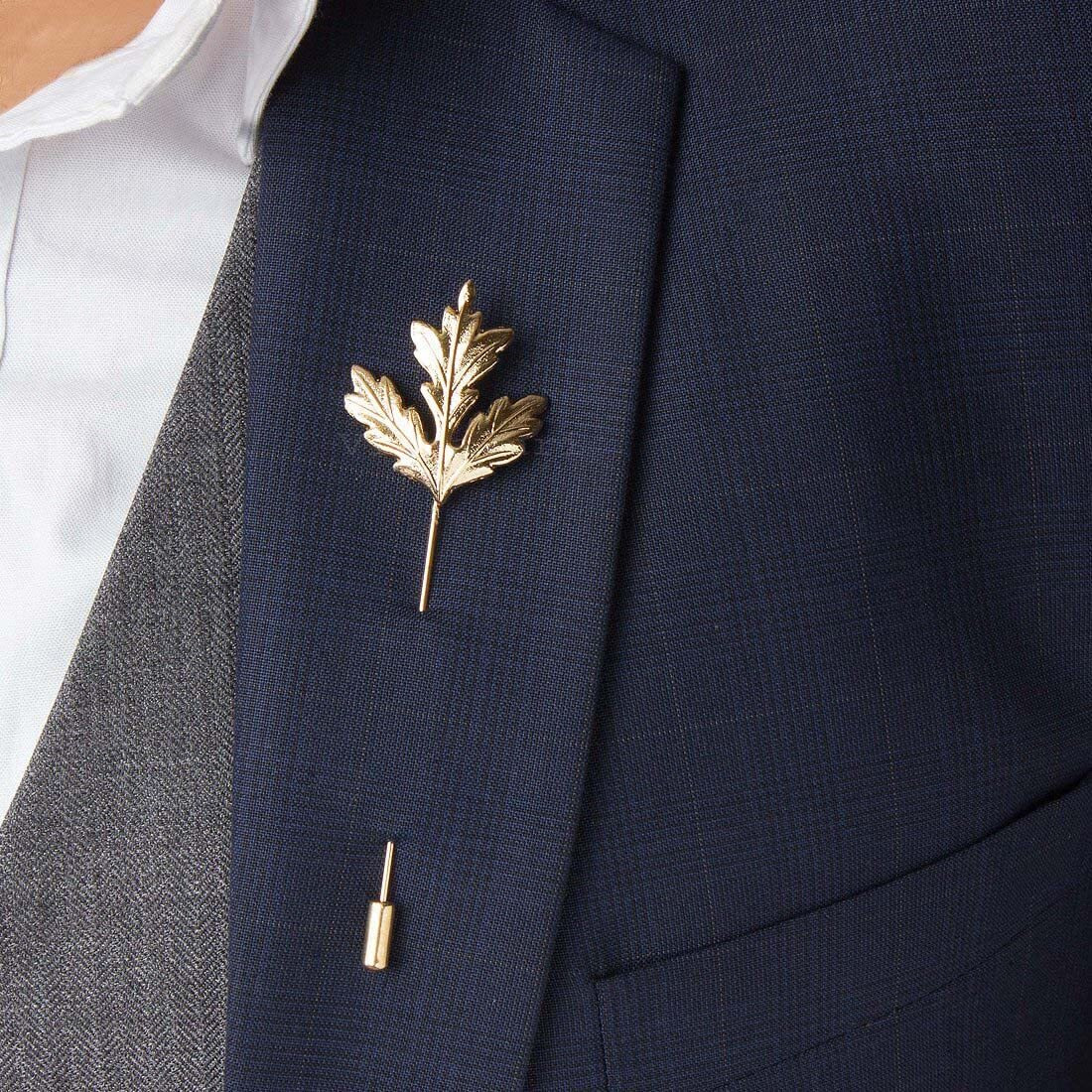VIBHAVARI Gold Brooch Lapel Pin for Men, Combo Pack of 3