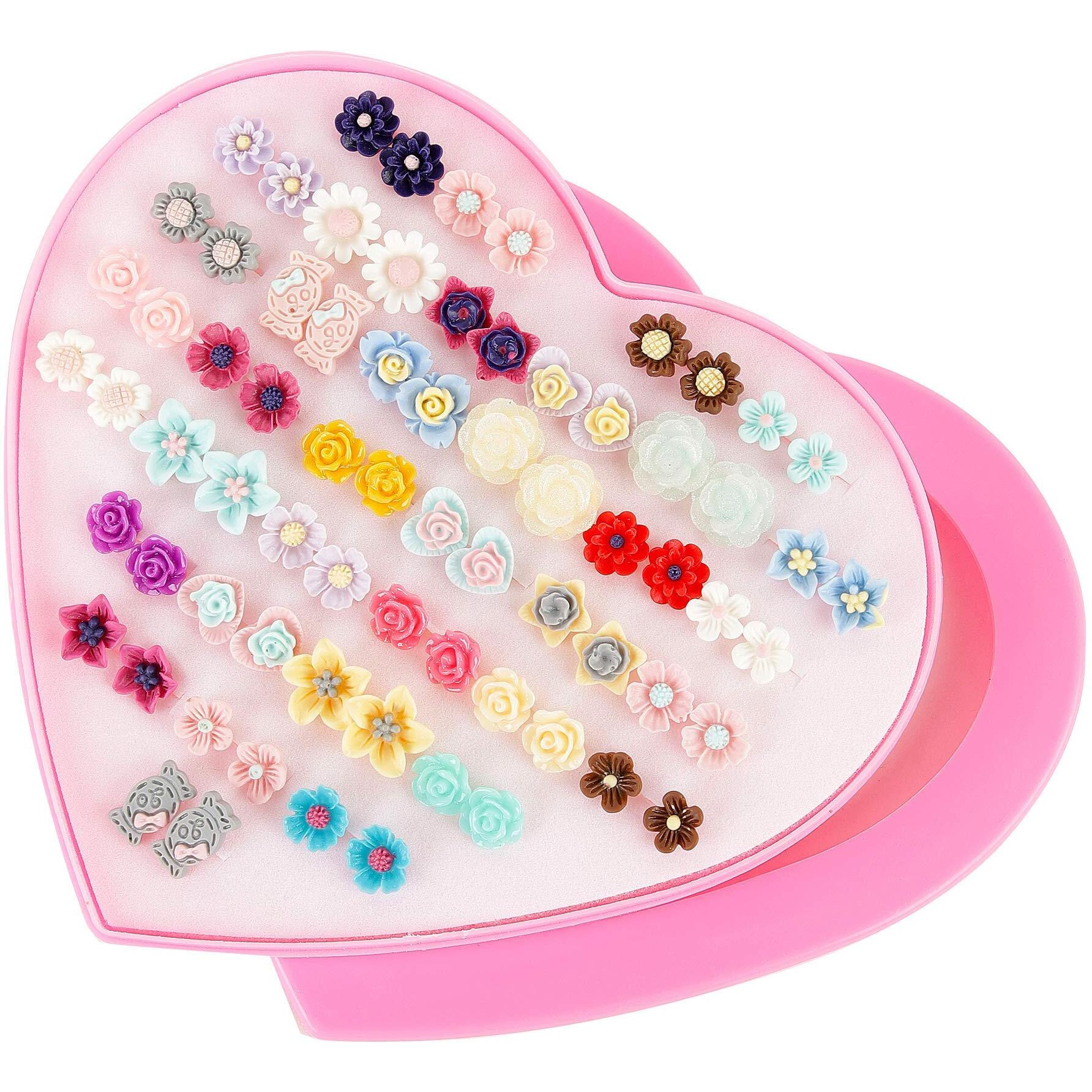 Shining Diva Fashion Latest 36 Pairs Combo Set Design Stud Earrings for Girls (Style05-multicolor) (sd12024er)