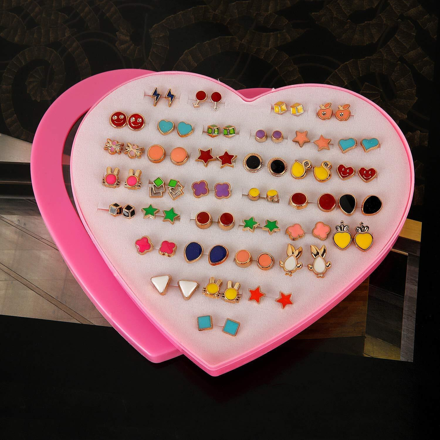 Shining Diva Fashion Non Precious Base Metal Multicolour Stud Earrings for Women and Girl- Combo Set of 36 Pairs (sd12022er)