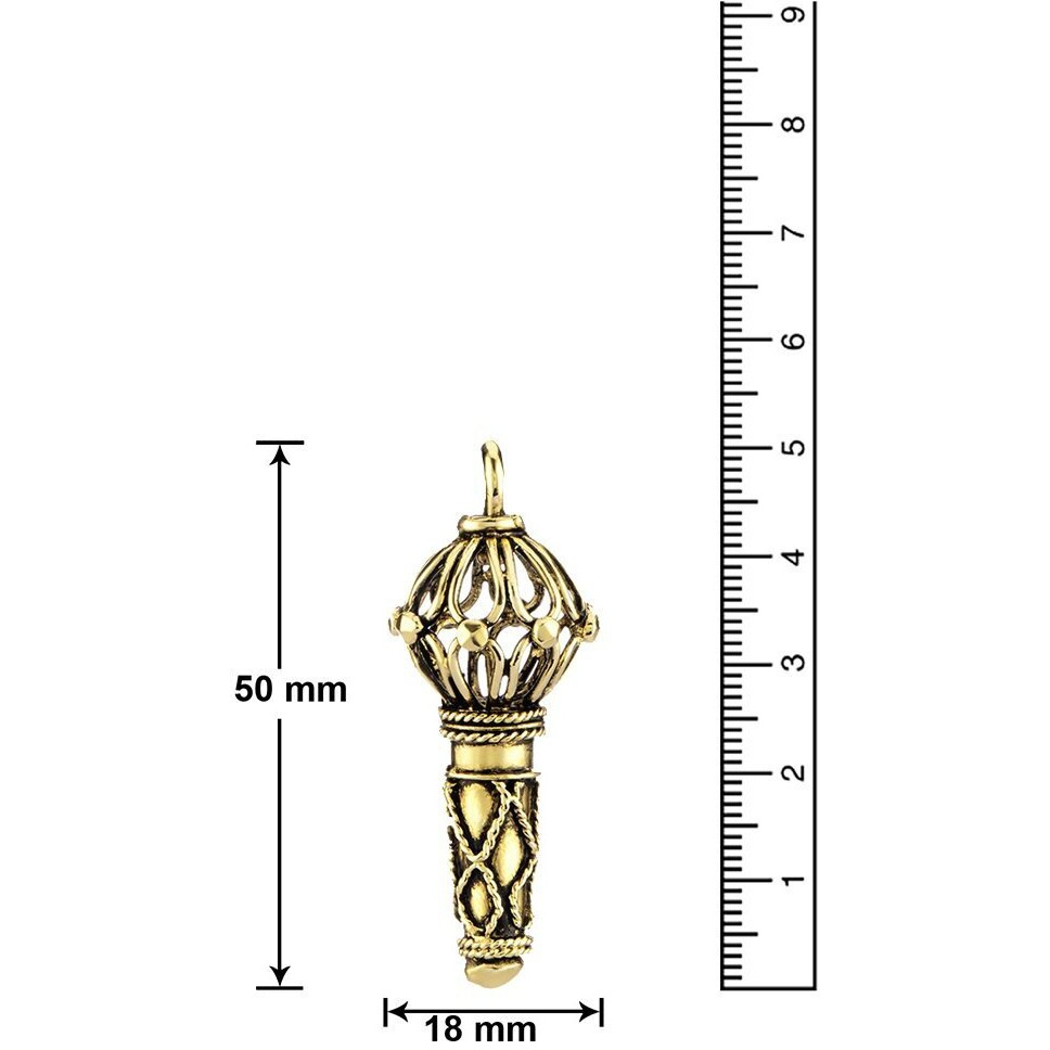 Lord Hanuman Gada Gold Plated Mens Pendant by Mahi PS1101523G