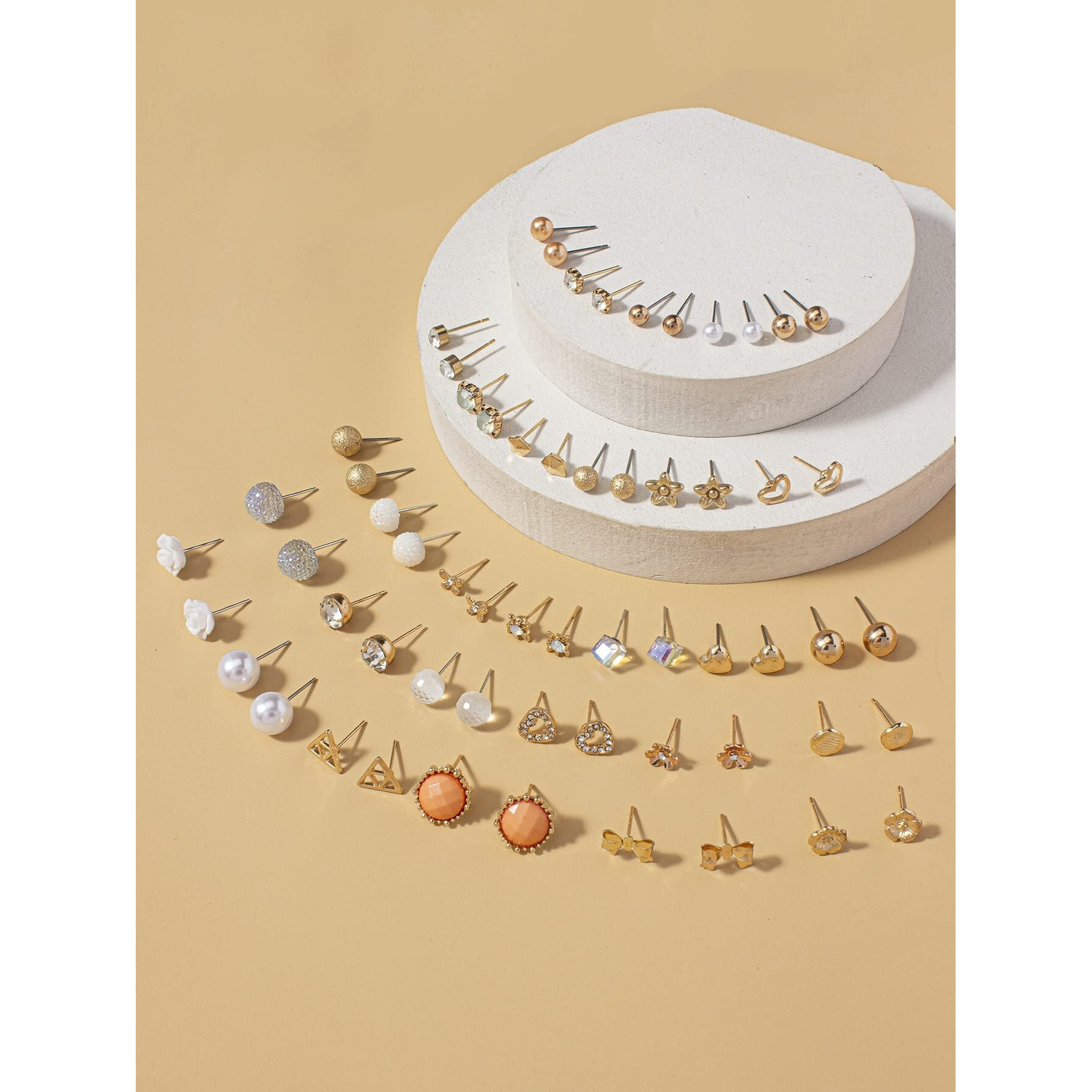 Shining Diva Fashion 30 Pairs Earrings Combo Set Latest Stylish Crystal Pearl Earrings for Women and Girls (rrsd14853er)