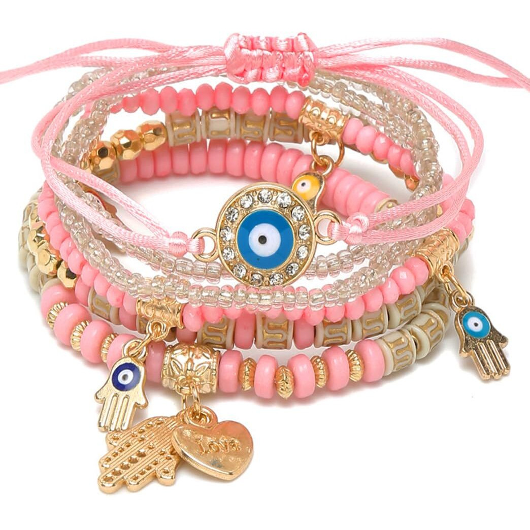 YouBella Jewellery for Women Evil Eye Bracelet for Girls and Women (Pink)