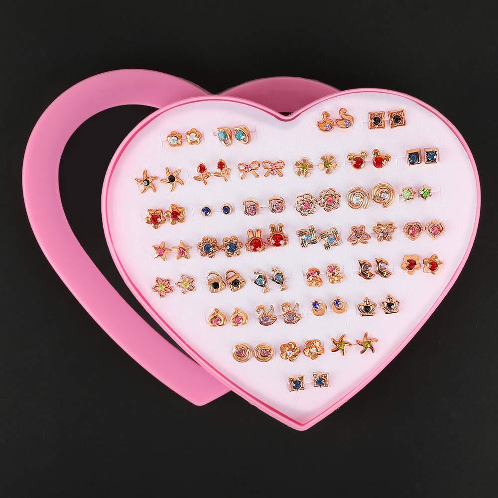 Shining Diva Fashion Multicolour Non Precious Base Metal Pearl Design Stud Earrings for Women - 36 Pairs Combo Set (12140er)