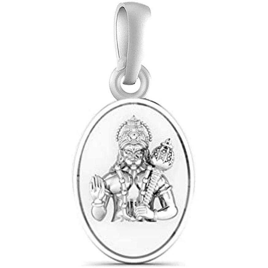 AKSHAT SAPPHIRE Sterling Silver (92.5% purity) God Hanuman Pendant for Men & Women Pure Silver Lord Bajrang Bali Locket for Good Health & Wealth