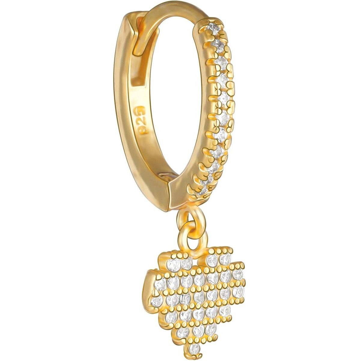 GIVA 925 Silver 18K Gold Plated Hanging Heart Hoop Earrings|Drop Gifts For Girlfriend,Rakshabandhan Gift For Sister Bhabhi,Women&Girls|With Certificate Of Authenticity And 925 Stamp|6 Month Warranty