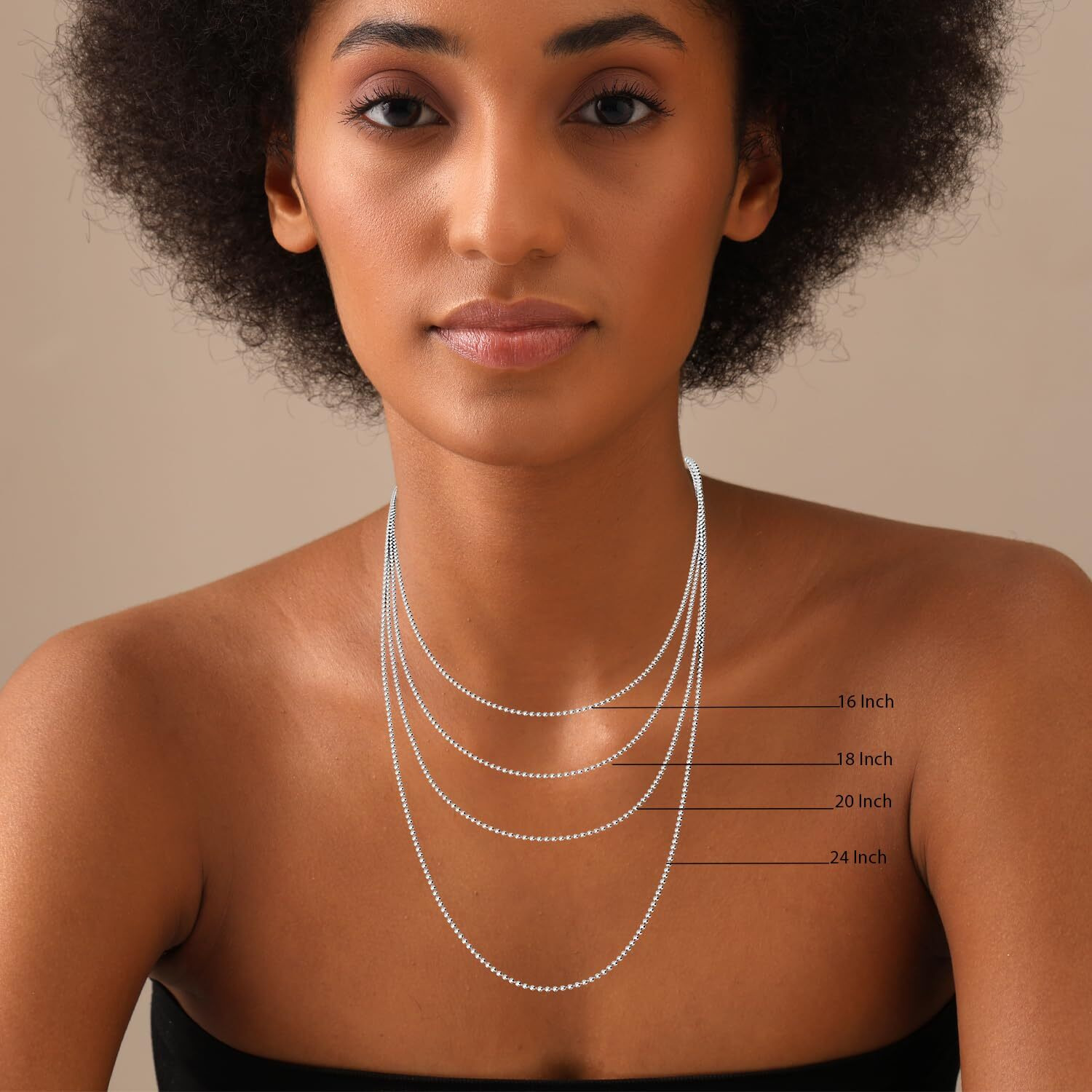 Amazon Brand - Nora Nico Womens 925 Sterling Silver BIS Hallmarked Italian Ball-Chain Necklace 18 Inches
