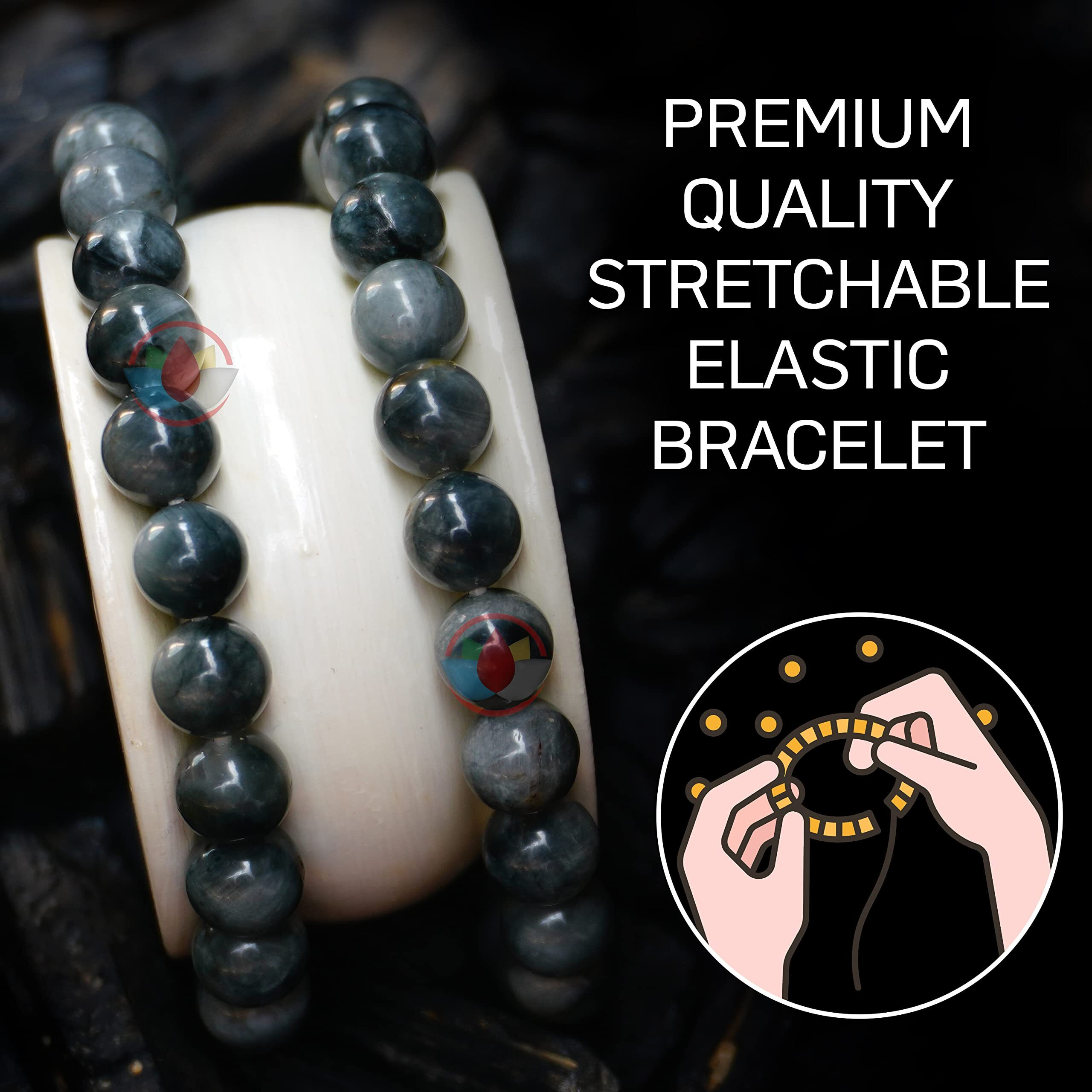 REMEDYWALA Unisex Adult Charged Energized Certified Grey Cats Eye Bracelet For Reiki, Balance Chakra, Positive Energy, Healing